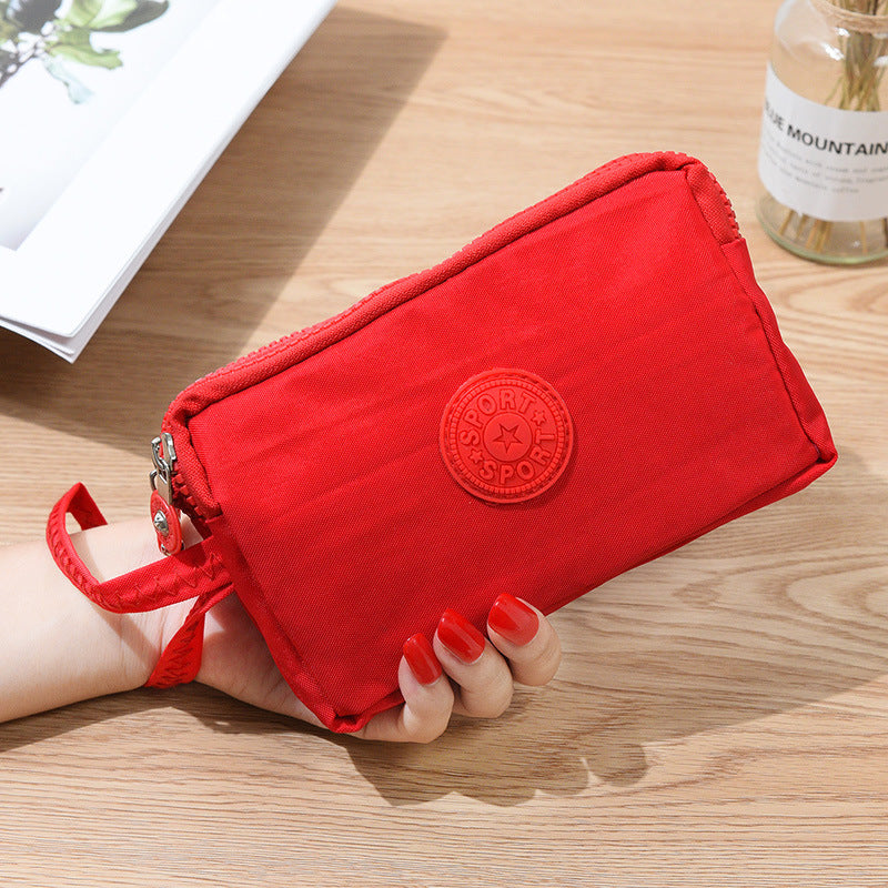 Wholesale Fabric Women's Long Three Layer Zipper Large Capacity Zero Wallet